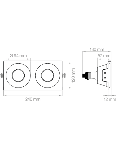 FARETTO IN GESSO DOPPIO TONDO SVASATO