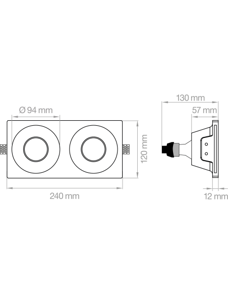 FARETTO IN GESSO DOPPIO TONDO SVASATO