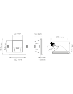 FARETTO IN GESSO INCLINATO QUADRATO 2