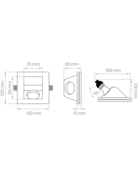 FARETTO IN GESSO INCLINATO QUADRATO