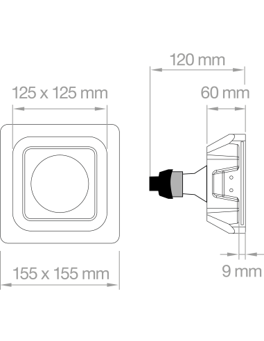 FARETTO IN GESSO ORIENTABILE QUADRATO