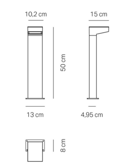 PALETTO FORWARD LED H 500MM SALVIA