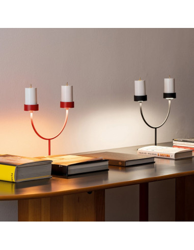 LAMPADA DA TAVOLO RICARICABILE PERPETUA DOUBLE ROSSO