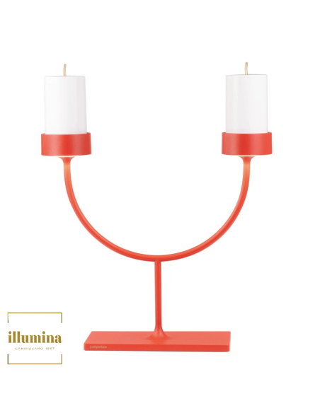 LAMPADA DA TAVOLO RICARICABILE PERPETUA DOUBLE ROSSO