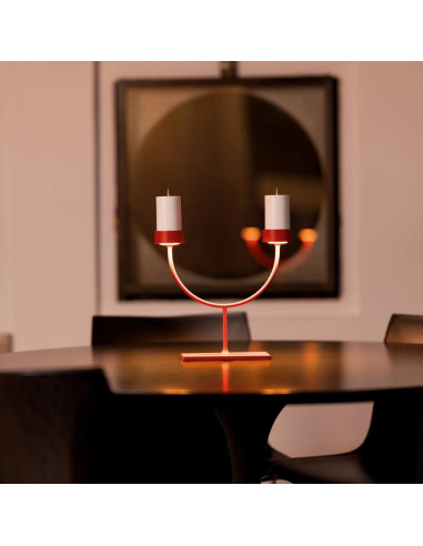 LAMPADA DA TAVOLO RICARICABILE PERPETUA DOUBLE ROSSO