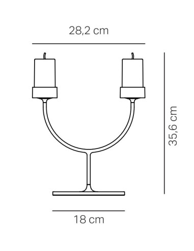 LAMPADA DA TAVOLO RICARICABILE PERPETUA DOUBLE ROSSO
