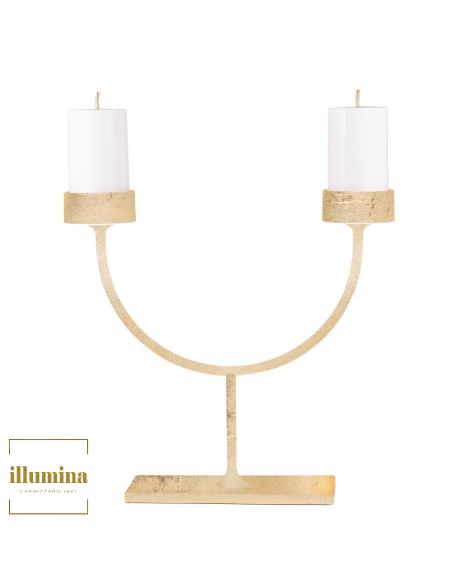 LAMPADA DA TAVOLO RICARICABILE PERPETUA DOUBLE FOGLIA ORO