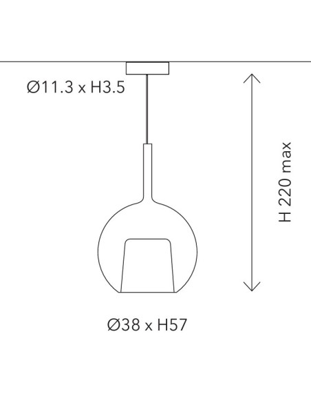 SOSPENSIONE GLO LARGE RAME SPECCHIATO