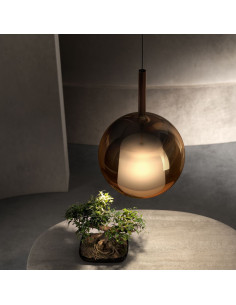 SOSPENSIONE GLO LARGE BRONZO SPECCHIATO 2