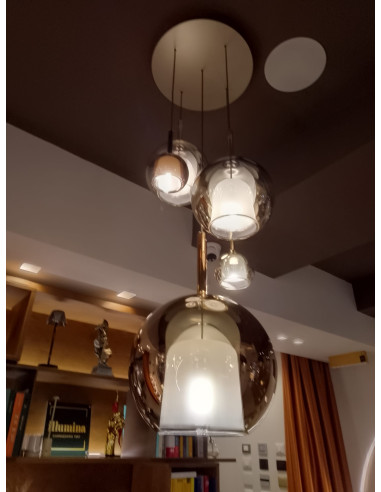 SOSPENSIONE GLO LARGE BRONZO SPECCHIATO