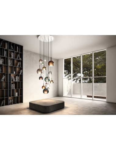 SOSPENSIONE GLO LARGE BRONZO SPECCHIATO