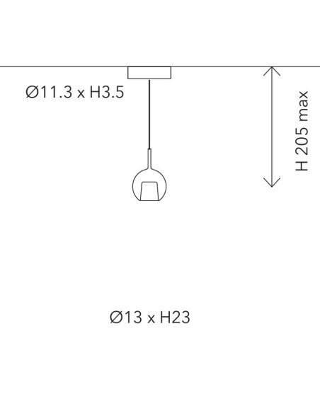 SOSPENSIONE GLO MINI ORO SPECCHIATO