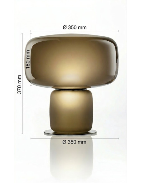 LAMPADA DA TAVOLO MAORI GRANDE FUME' ACIDATO