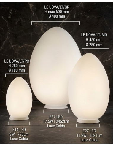 LAMPADA DA TAVOLO LE UOVA PICCOLA ROSA