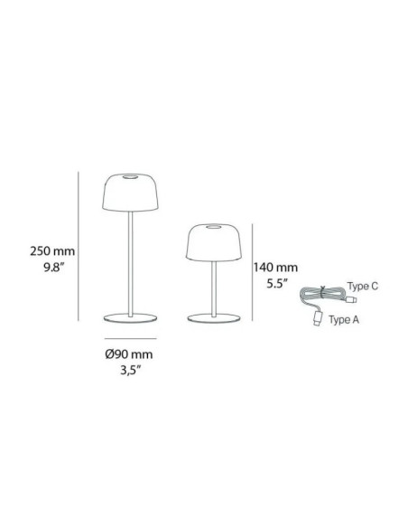 LAMPADA DA TAVOLO RICARICABILE 1+1 BIANCO