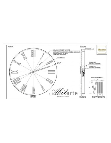 OROLOGIO MIRIAN BRONZO SATINATO/NERO 60CM