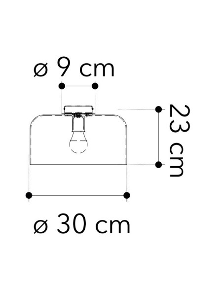 PLAFONIERA GIBUS 30 CM AMBRA