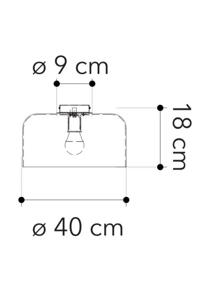 PLAFONIERA GIBUS 40 CM AMBRA