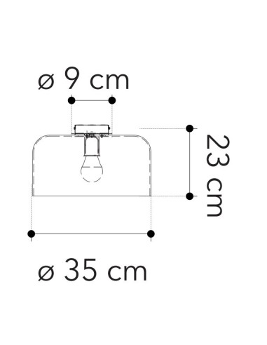 PLAFONIERA GIBUS 35 CM AMBRA