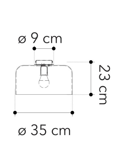 PLAFONIERA GIBUS 35 CM AMBRA