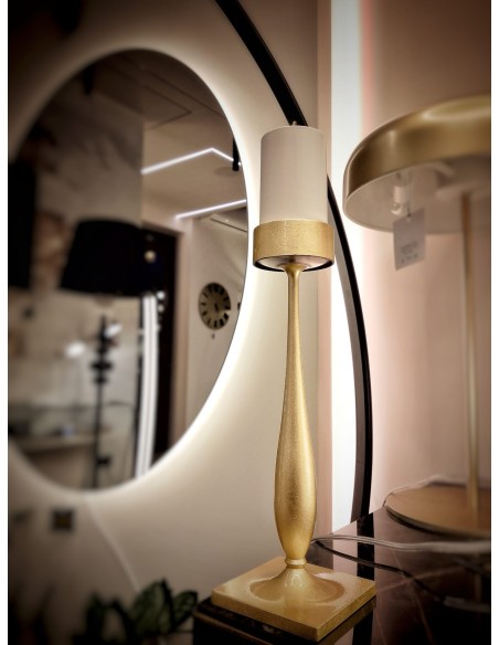 LAMPADA DA TAVOLO PERPETUA BAROCCO FOGLIA ORO