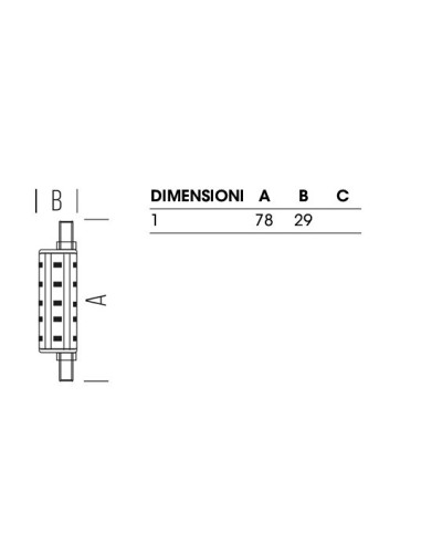 LAMPADA LED LINEARE R7S 78MM 8,2W 3000K