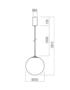 SOSPENSIONE IRIDES TRASPARENTE D. 25CM 10W 3000K 2