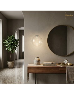 SOSPENSIONE IRIDES TRASPARENTE D. 25CM 10W 3000K 2
