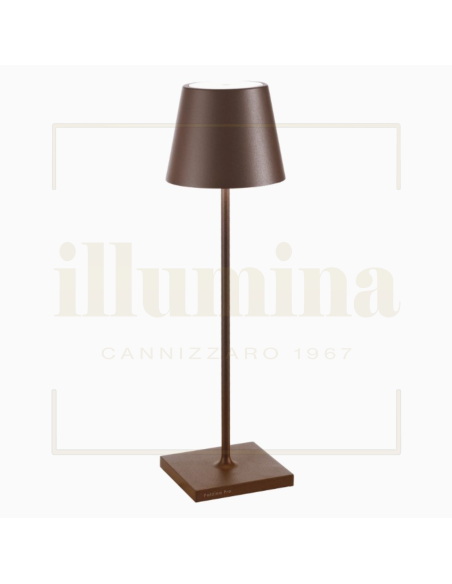 LAMPADA DA TAVOLO RICARICABILE POLDINA PRO MARRONE