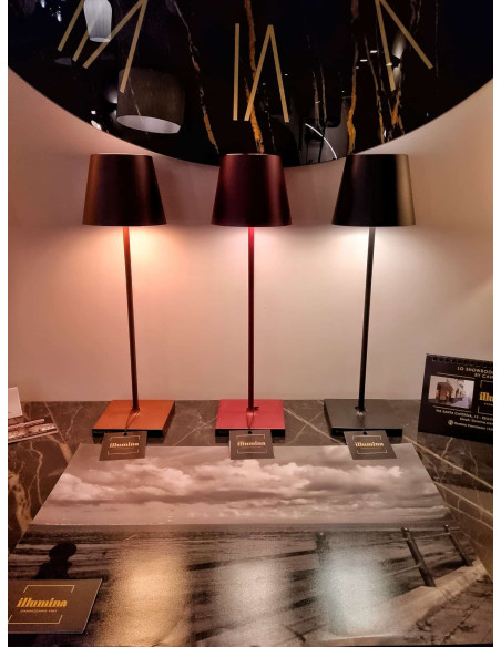 LAMPADA DA TAVOLO RICARICABILE POLDINA PRO NERO