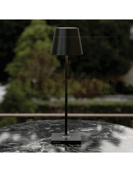 LAMPADA DA TAVOLO RICARICABILE POLDINA PRO NERO
