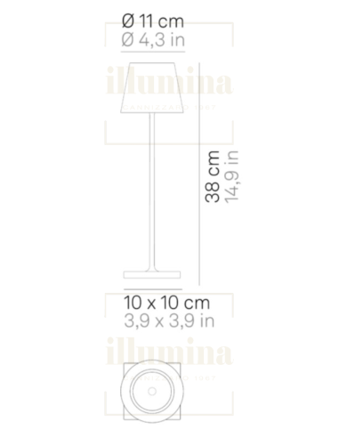 LAMPADA DA TAVOLO RICARICABILE POLDINA PRO ROSA