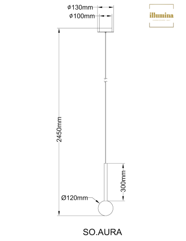 SOSPENSIONE AURA NERO 4W