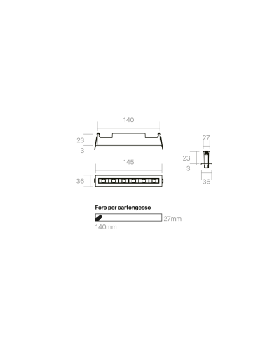 FARETTO INCASSO ORIENTABILE PIXEL 6W NERO