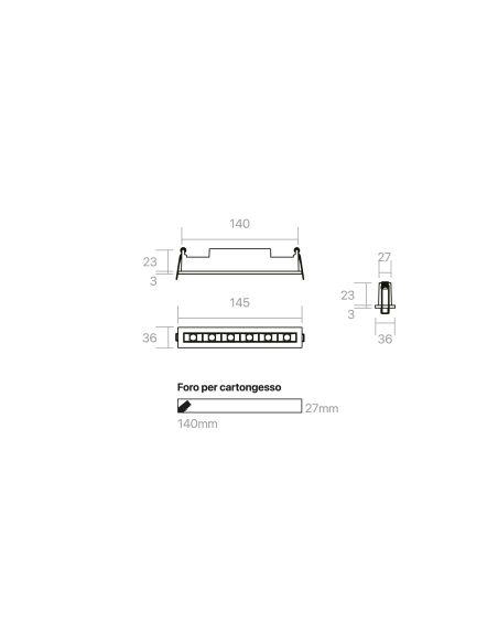 FARETTO INCASSO ORIENTABILE PIXEL 6W NERO