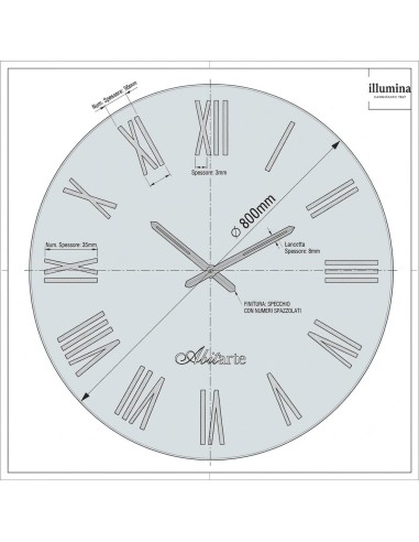 OROLOGIO MIRIAN SPECCHIO/FOGLIA ARGENTO 80CM