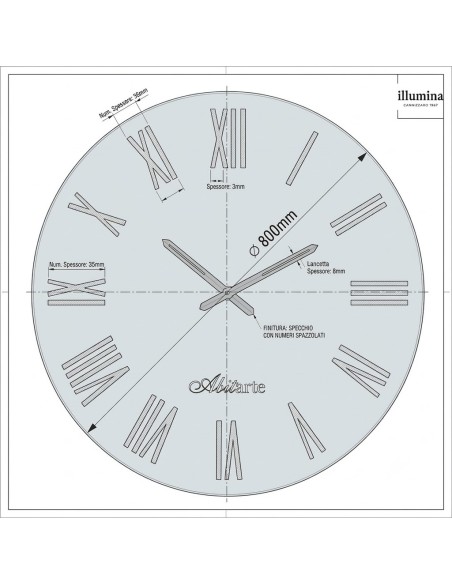 OROLOGIO MIRIAN SPECCHIO/FOGLIA ARGENTO 80CM