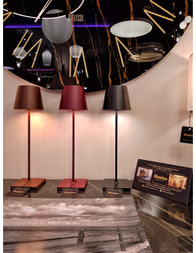 LAMPADA DA TAVOLO RICARICABILE POLDINA PRO ROSSO BORDEAUX