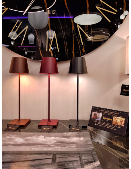 LAMPADA DA TAVOLO RICARICABILE POLDINA PRO ROSSO BORDEAUX