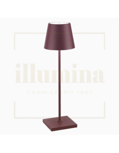 LAMPADA DA TAVOLO RICARICABILE POLDINA PRO ROSSO BORDEAUX