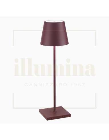 LAMPADA DA TAVOLO RICARICABILE POLDINA PRO ROSSO BORDEAUX