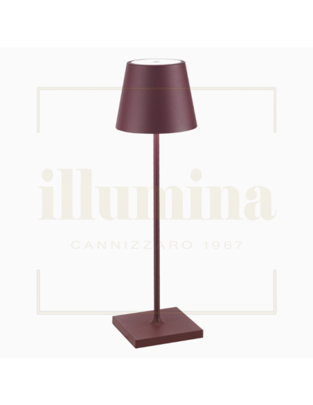 LAMPADA DA TAVOLO RICARICABILE POLDINA PRO ROSSO BORDEAUX