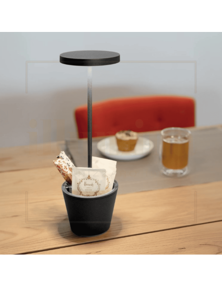 LAMPADA DA TAVOLO RICARICABILE POLDINA REVERSO NERO