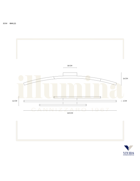 BOW PLAFONIERA 120 BIANCO