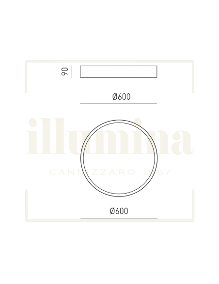 PLAFONIERA AVA NERA 60CM