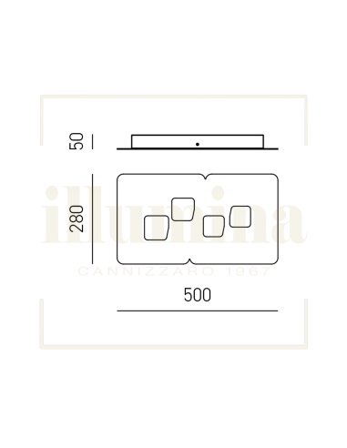 PLAFONIERA BILBAO BIANCA PICCOLA