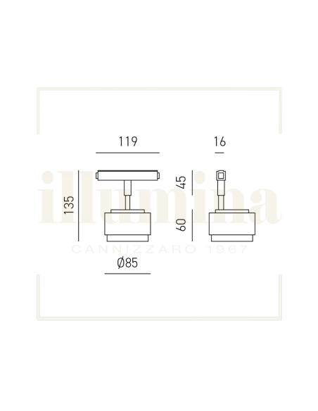SPOT ORIENTABILE LED GENOVA SP NERO