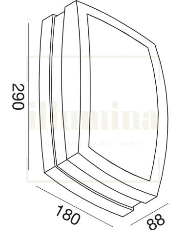 PLAFONIERA/APPLIQUE GES302 URA RUGGINE