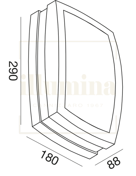 PLAFONIERA/APPLIQUE GES302 URA RUGGINE