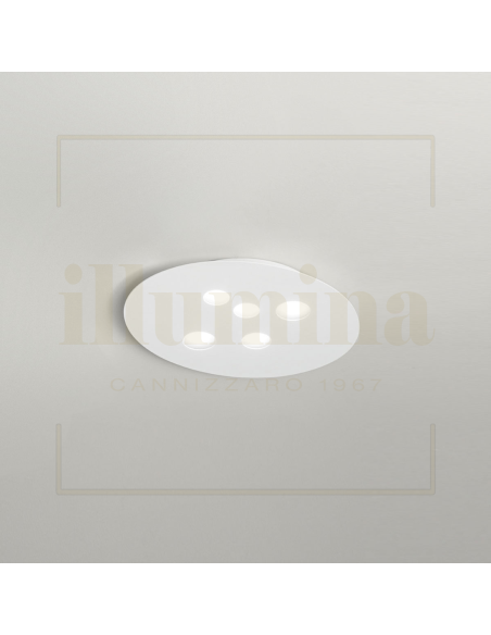 PLAFONIERA LUNA P/M BIANCO